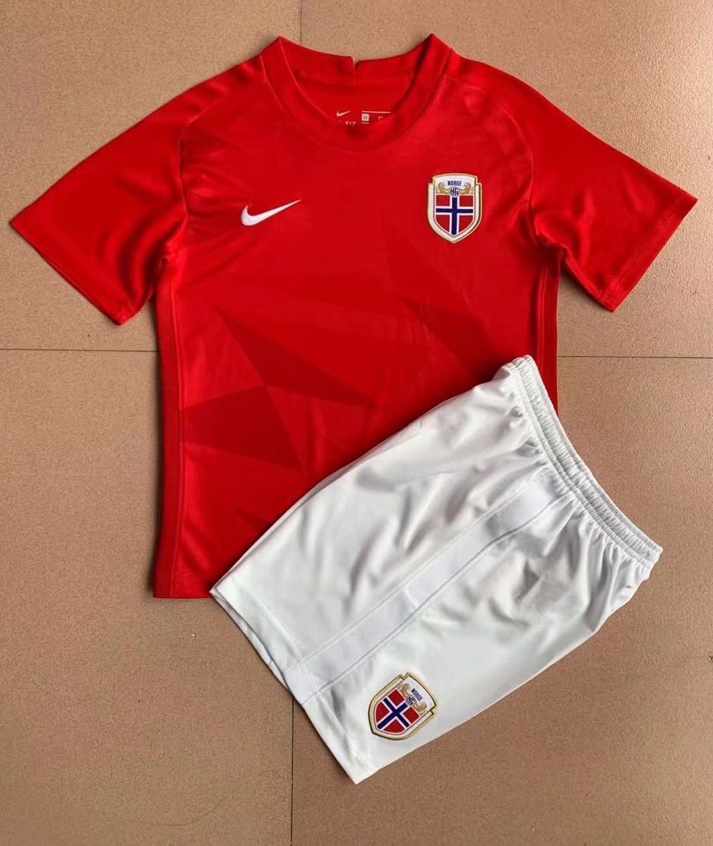 Kids-Norway 2022 Home Soccer Jersey